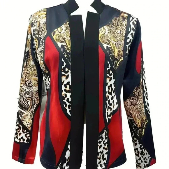 Splicing Open Front Blazer - Picture 2 of 3